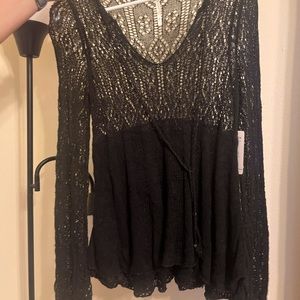 Brand new with tags free people black lace shirt